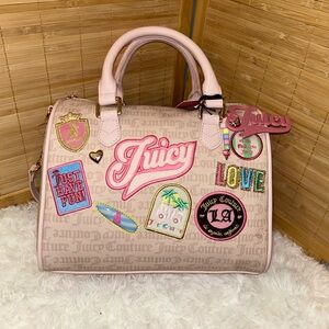 JUICY COUTURE RUN THE WORLD SATCHEL CROSSBODY BAG DUSTY pink Y2K